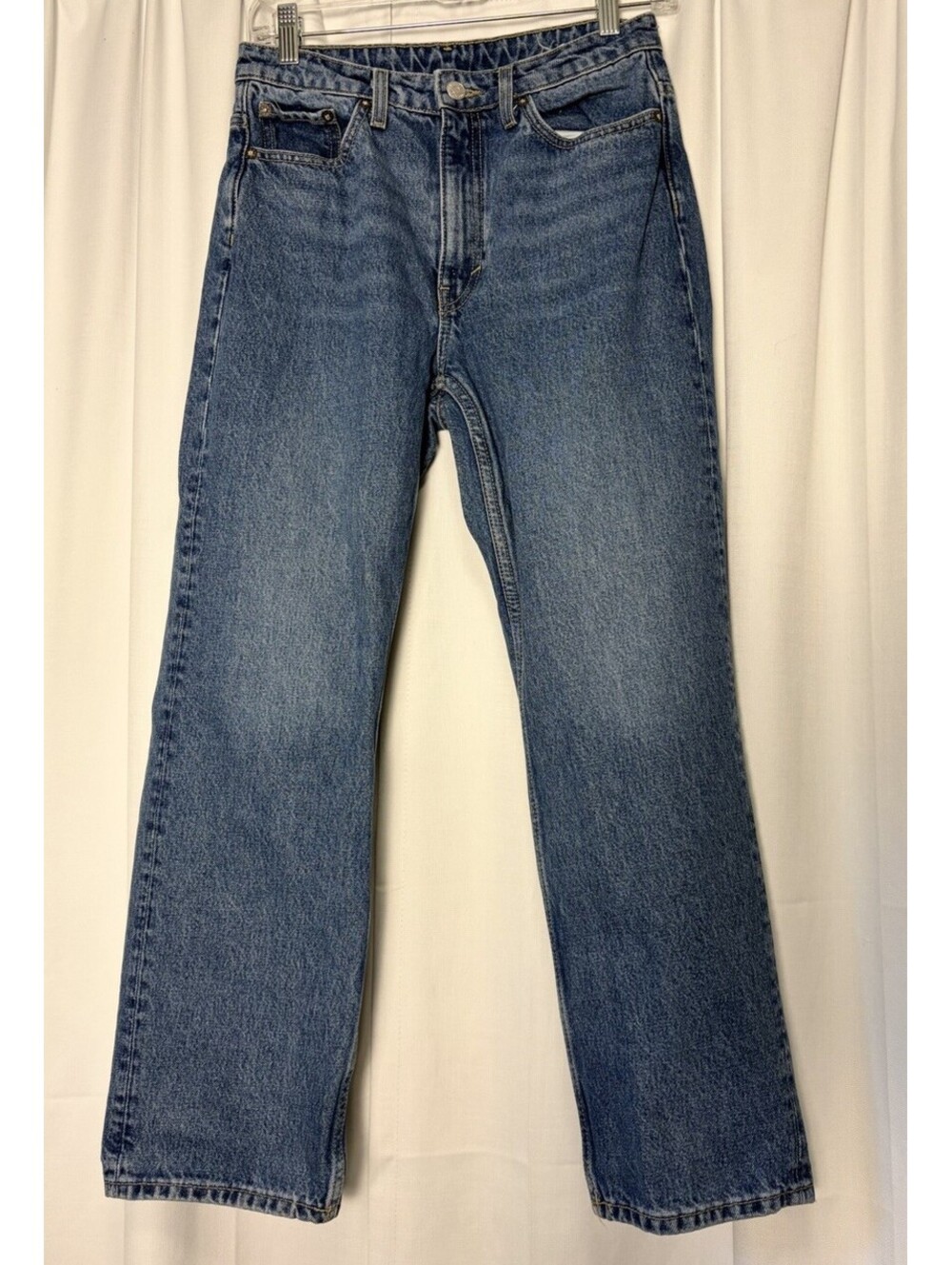 Weekday Voyage Medium Wash Denim Straight Leg Jeans Size 27. Retail $88